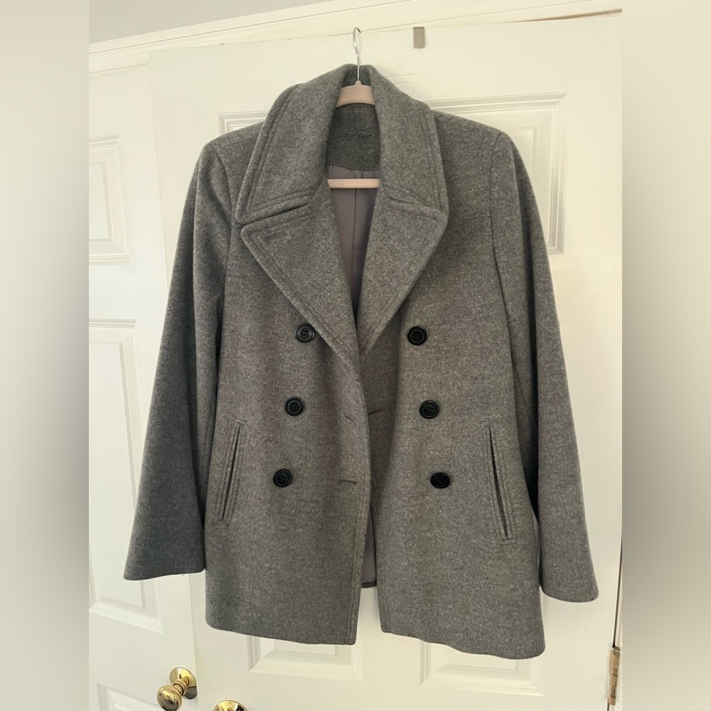 Calvin Klein Double Breasted Pea Coat - Picture 4 of 12